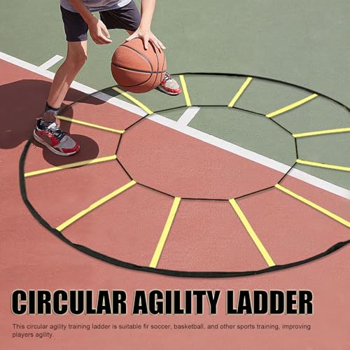 Circular Agility Ladder, 12 Rungs Nylon Speed Training Ladder, Footwork Equipment with Storage Bag for Soccer, Football, Basketball, and Fitness Training