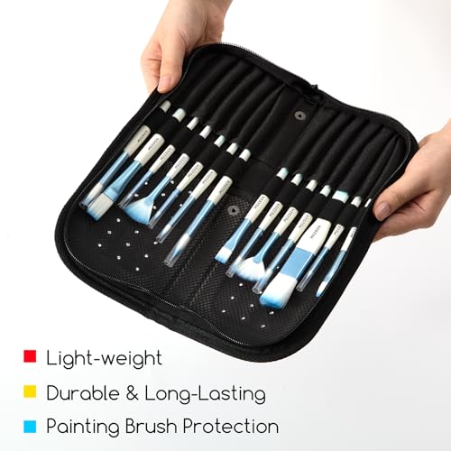 MEEDEN Paint Brush Holder, 11.5 X 10 Inch Zippered Painting Brush Case, Organization and Storage Bag for Artist Paint Brush (Brushes NOT Included) - size: 11.5 X 10 Inch