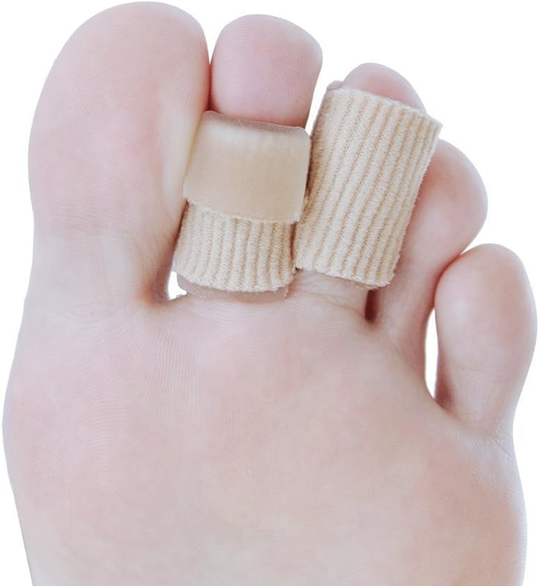 SOHLER 6 Packs Closed Toe Caps Finger Covers Sleeve Protectors, Elastic Fabric Lined with Soft Gel (Large) - size: Large