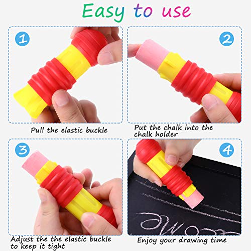 Outus 10 Pieces Railroad Chalk Holder Plastic Adjustable Chalk Clip for Teachers Students Back to School Office Classroom - size: 10 Count (Pack of 1)