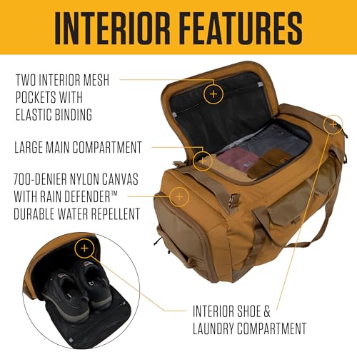 Carhartt Heavy Haul Utility Duffel Bag's, Water-Resistant Packable Bag for Jobsite, Gym, and Travel - color: Carhartt Brown, style: 75l