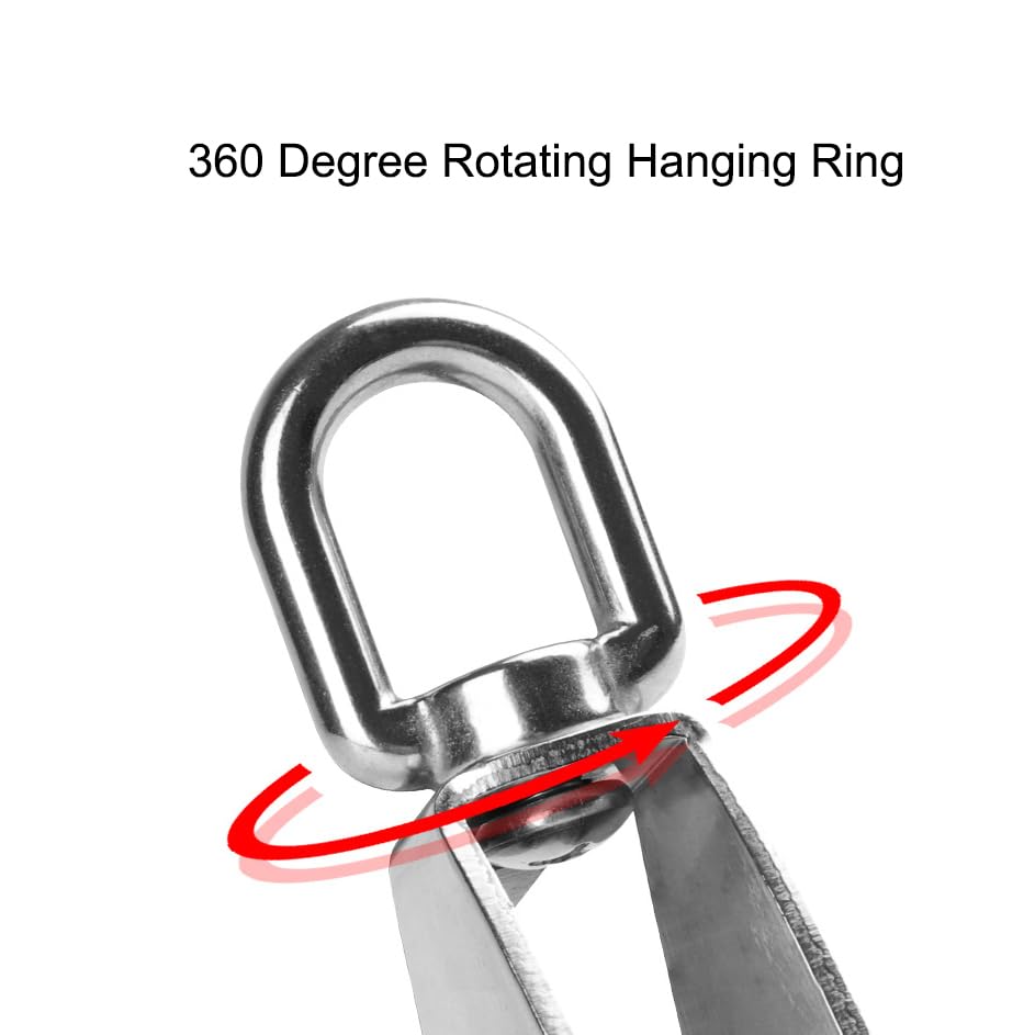 2Pcs M25 Single Pulley Block 304 Stainless Steel Swivel Cable Pulleys Wheel for Lifting/Hanging Pulley System, Heavy Duty Rope Single Wheel Kit, Max-Load 150kg/330lbs