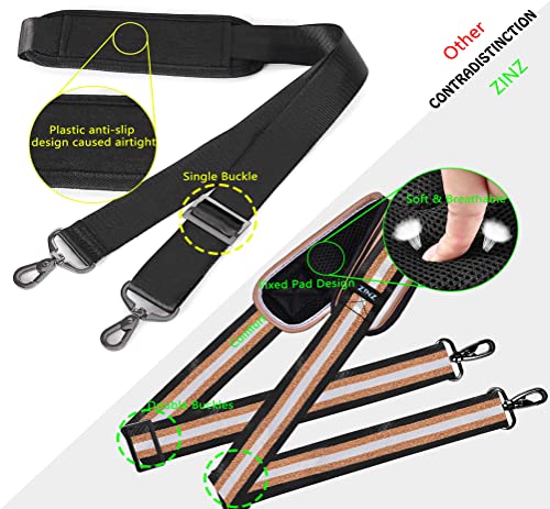 Bag Shoulder Strap, Padded Adjustable Shoulder Strap Replacement - color: Black Gold, size: 57"