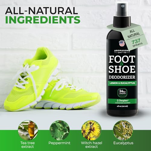 Aromasong Natural Shoe Deodorizer and Foot Spray | 2-Pack | 24-Hour Freshness Foot Odor Eliminator for Feet - Extra Strength Fresher for Smelly Shoes & Stinky Feet Spray with Refreshing Scent, 4oz - size: 4 Ounce (Pack of 2)