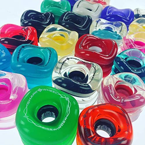 Shark Wheel 60 mm 78a Skateboard Wheels | California Roll | 4-Pack - color: Clear with Yellow Hub