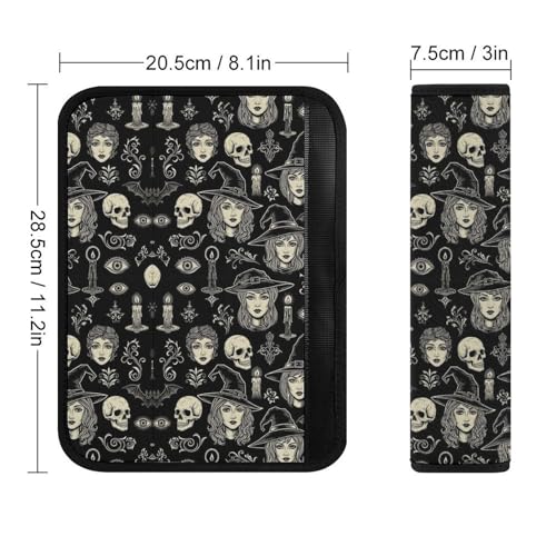 2 Piece Universal Soft and Comfortable Seat Belt Shoulder Pad for Kids, Most Cars, Ouijas Board Gothic Witch Seat Belt Covers Cushion, Neck and Shoulder Support - color: Pattern 393