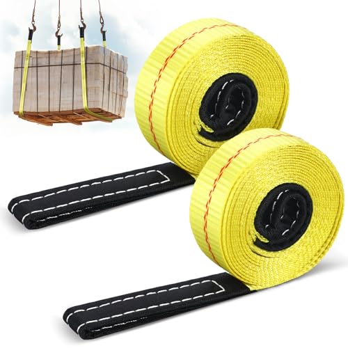 Shappy 2 Pcs 10' x 1" Lifting Sling Straps Heavy Duty Lifting Nylon Sling Web Slings Tree Saver Recovery Strap for Constructions, Steel, Trailer - size: 10' X 1"