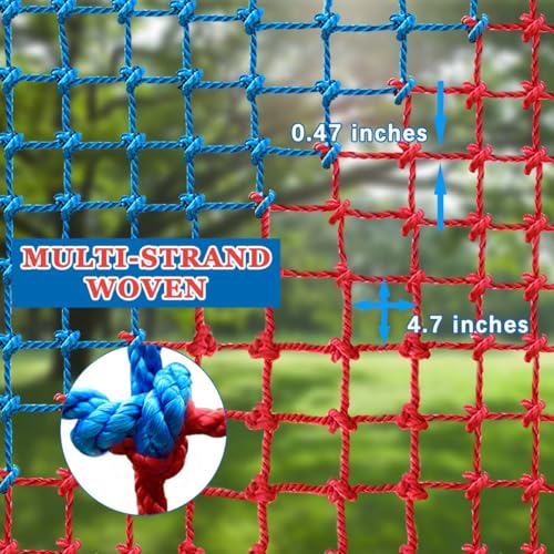 Climbing Cargo Net, Polyester Playground Climbing Net, Heavy Duty Large Military Climbing Net for Kids Outdoor, Kids Safety Protection Net, Rope Ladder, Jungle Gyms, Swingset, Treehouse - size: 5ft x 10ft