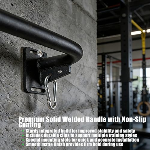 Wall Mounted Doorway Pull Up Bar, Carbon Steel Chin Up Bar and Pull Up Bar with Reinforced Steel Plate Support for Joists and Wall Studs, Strength Training Workouts