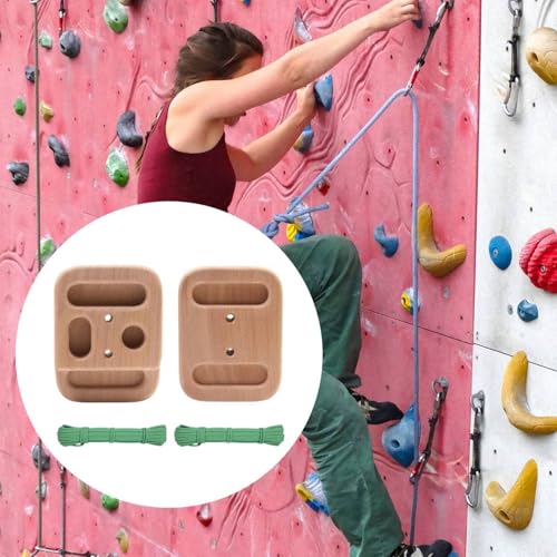 Qianly 2 Pieces Portable Wooden Fingerboard Compact Climbing Fingerboard Easy to Install Finger Strength for Home Gym