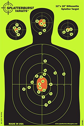 12 x18 inch - Silhouette Splatter Target - Easily See Your Shots Burst Bright Fluorescent Yellow Upon Impact - Made in USA - size: 10 pack