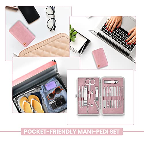 Utopia Care Manicure Set Professional Nail Clippers Kit | 16-Piece Manicure & Pedicure Nail Kit Gift Set for Men Women with Fingernail & Toenail Clippers, Premium Travel Case - color: Purple, size: Pack of 16