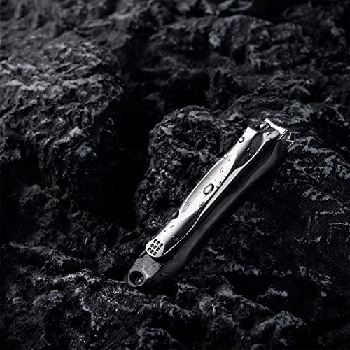 FERYES 3-in-1 Fingernail Clipper with No-Splash Nail Catcher and Metal Storage Box - Toenail Clipper with Nail File for Men & Women - Black - color: Black