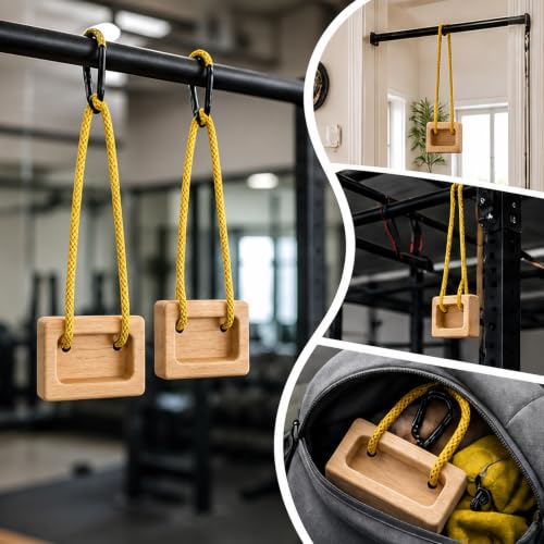 Portable Hangboard, Pinch Block, Set of 2, Wooden Climbing Training Holds for Finger, Grip and Upper Body Strength
