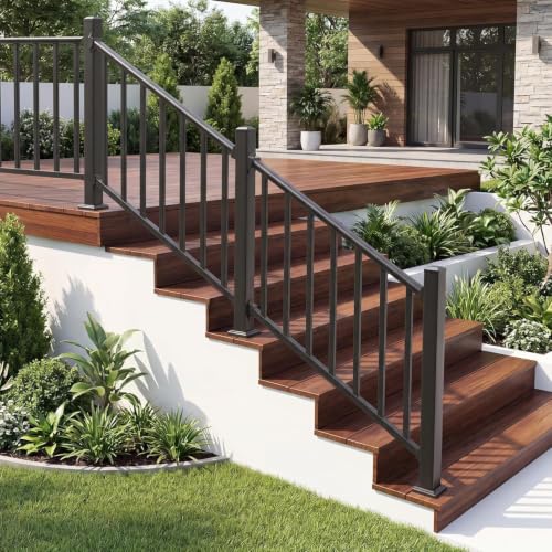 Aluminum Deck Post,2.8 in. x 2.8 in. x 39 in Perpendicular Adjacent Two Side Pre-Drilled 90 Degree Railing Corner Post, Ending Support Post - size: 39 In Neighbor Post