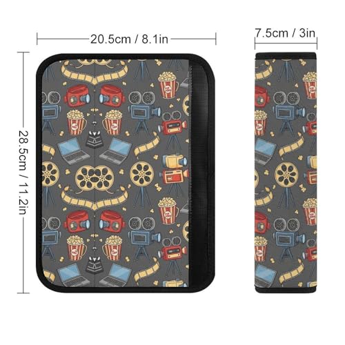 2PCS Movie Lovers Cinema Seat Belt Cover Breathable Seat Belt Cushion for Adults and Children, All Vehicles, Comfortable Driving - color: Pattern 432