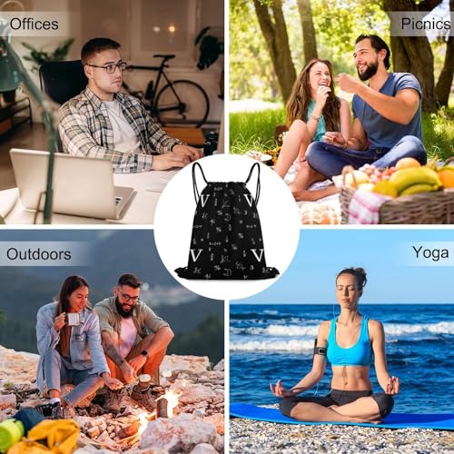 Beam Bag Large Capacity Drawstring Backpack for Volleyball Baseball Sports Workout Gear Travel Men Women, Unknown X Equation Bags - color: Picture (38)