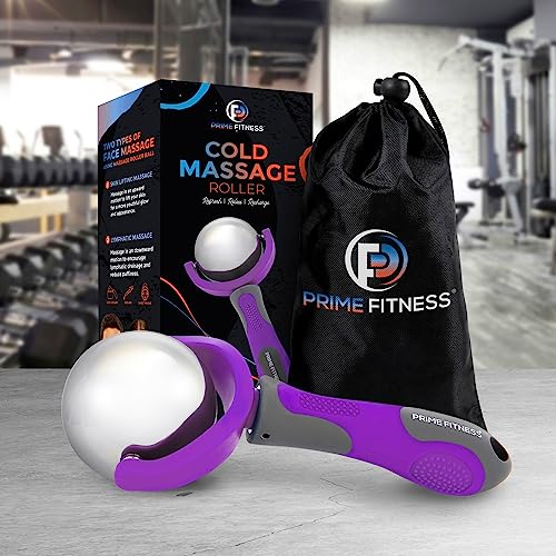 Cold Massage Roller Ball | Cold Therapy | Ice Roller Ball with Handle | cryo Stick | Relieve Muscle Pain (Purple) - color: Purple