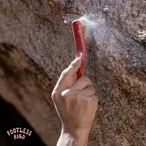 Rock Climbing & Bouldering Brush, Ergonomic, High Density Wild Boar's Thick Hair Bristles, 100% Recyclable, Strong Outdoor & Indoor Free Spiky Ring, Green - color: Green