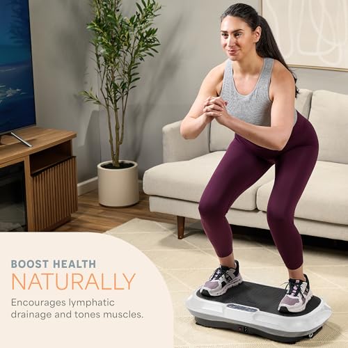 Lifepro Waver Vibration Plate Exercise Machine with 99 Speeds & 10 Presets | Resistance Bands, Non-Slip Surface, 330 lbs Capacity — Vibration Plate for Lymphatic Drainage, Body Toning, Full-Body Workout - color: White