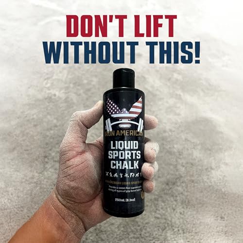 IRON AMERICAN Liquid Chalk - No-Mess Long-Lasting Grip Chalk for Weightlifting, Gymnastics, Rock Climbing, and Fitness Training - Advanced Hand Chalk for Gym - size: COMBO KIT (8.3 oz. + 1.7 oz. bottles)