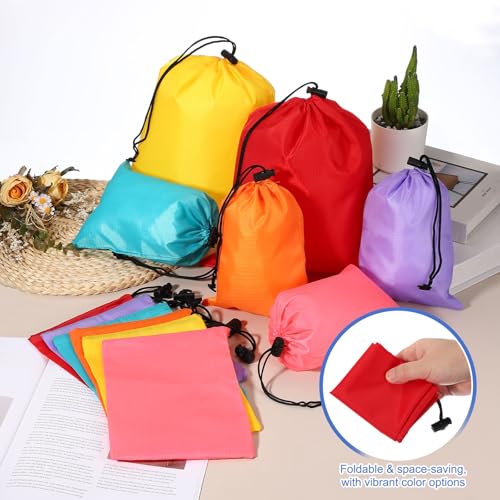 Drawstring Bag with Toggle, Stuff Sack String Waterproof Travel Storage Bags Cinch Stuff Pouch -Fitting for Yoga - color: Orange