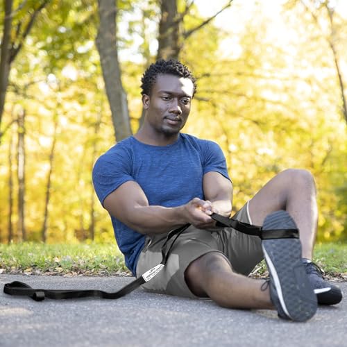OPTP The Original Stretch Out Strap XL with Exercise Poster, USA Made | Extra-Long stretching strap, Stretch Out Strap for physical therapy, yoga stretching strap for knee therapy, 7'5" long, nylon