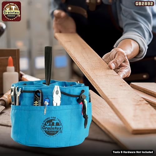Graintex 18 Pockets Grab Bag Rip-stop Canvas Drawstring Closure, Small Part Organizer Pouch, Small Tools, Screws, Parts, Parachute Tool Bag for Efficient Storage - Royal Blue - color: Royal Blue