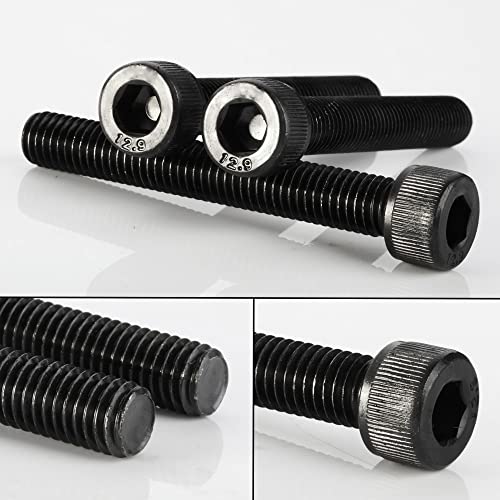 5/16-18 x 2" Socket Head Cap Screws Cap Bolts, 12.9 Grade Alloy Steel Black Oxide, Allen Hex Drive, UNC Coarse Thread Partially Threaded, 10 PCS - size: 5/16-18 x 2"