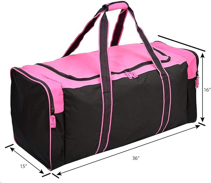 Jetstream Heavy Duty Multi Pocket Durable Sports Gym Equipment Travel Duffel Bag - color: XL 36" Pink, size: 36IN