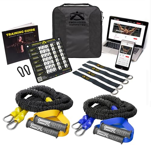 Crossover Symmetry Shoulder System Includes Two Sets of Resistance Bands Attachments Training Guide Exercise Chart Online Workouts for Home Fitness Rehab Rotator Cuff Exercises - style: Elite Squat Racks