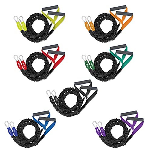 American Made X-Over Bands - Full Set of 7 Arm & Shoulder Strength Training Resistance Bands for Stretching, Rehab, Increasing Lift Weight