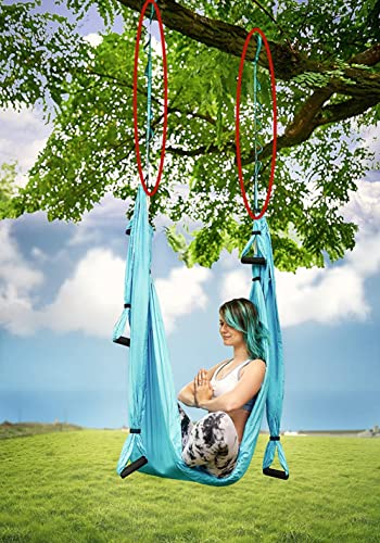 2Pcs Adjustable Anti-Gravity Chrysanthemum Swing Flying Stretch Belt Rope Climbing Daisy Chains Extension Yoga Belt Hanging - color: Red, size: 1.1M