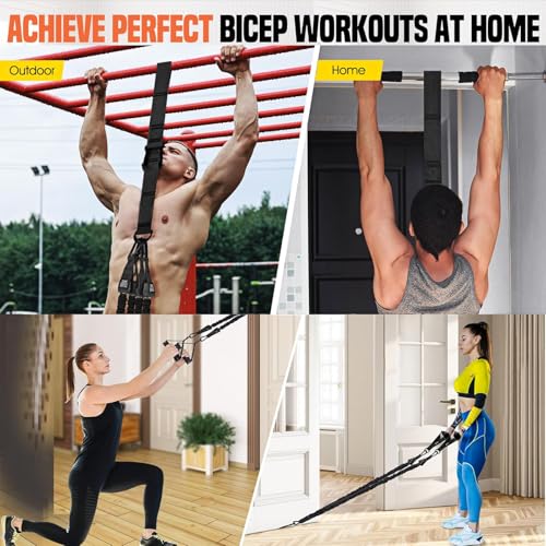 Adjustable Heavy Duty Pull Up Assistance Bands with Fabric Feet and Knee Rest - Pull Up Resistance Bands for Men, Women, and Seniors - Perfect for Dip and Resistance Strength Training Glamflex - color: Black