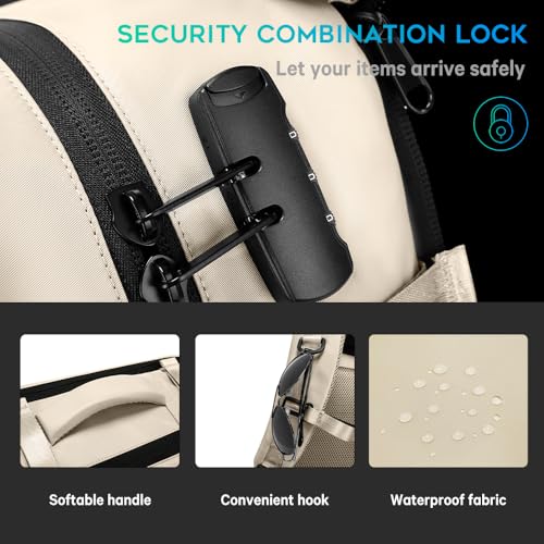 FUTURE AESTHEICS Travel backpack Carry-on Travel Backpack For Women Men Flight Approved Business Weekender Overnight Waterproof Daypack (off-white) - color: Off-white