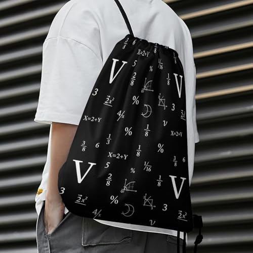 Beam Bag Large Capacity Drawstring Backpack for Volleyball Baseball Sports Workout Gear Travel Men Women, Unknown X Equation Bags - color: Picture (38)