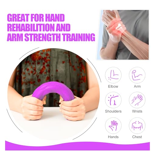 DICYWUDI Flex Therapy Bar and Grip Strength Trainers set, Physical Therapy & Resistance Bar for Golfers Elbow, Tendinitis, Wrist,Forearms Pain, Improve Grip Strength and Relieve Pain - color: Purple/Green/Orange-MH