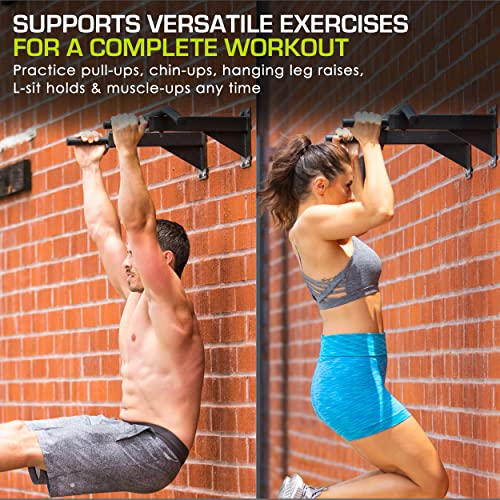 ProsourceFit Pull Up Bar for Multi Use Fitness & Home Gym Exercise - style: Wall Mount