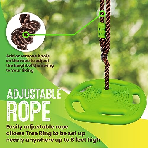 Swurfer Disco Tree Swing - Swing Sets for Backyard, Outdoor Swing, Swingset Outdoor for Kids, Easy Installation, Heavy Duty, Adjustable Climbing Rope, Weather Resistant - style: Disc Tree Ring – Disc Swing