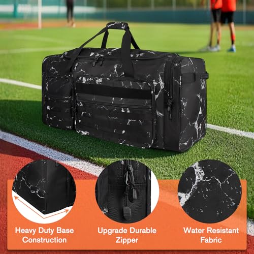 Goloni 130L Heavy Duty Large Duffle Equipment Bag,Catchers Gear Bag with Shoe Compartment,Baseball Duffle Bag - color: Marble