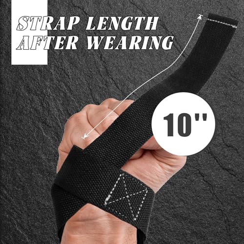 Lifting Straps, Lifting Wrist Straps for Weightlifting, Weightlifting Straps with Padded Neoprene, Gym Straps for Strength Training, Bodybuilding, Weight Lifting Straps for Men and Women - color: Black
