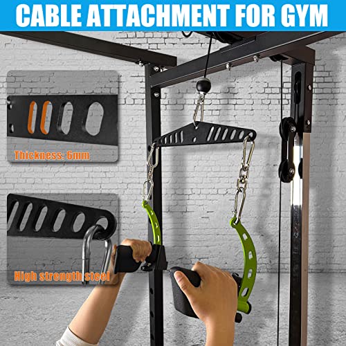 Multi-Grip LAT Pull Down Bar for Home Gym Fitness, Spreader Plate LAT Pulldown Attachments for Pulley System Cable Machine, Double to Single Cable Attachment Exercise Handle - color: Multi Hole Bar 1