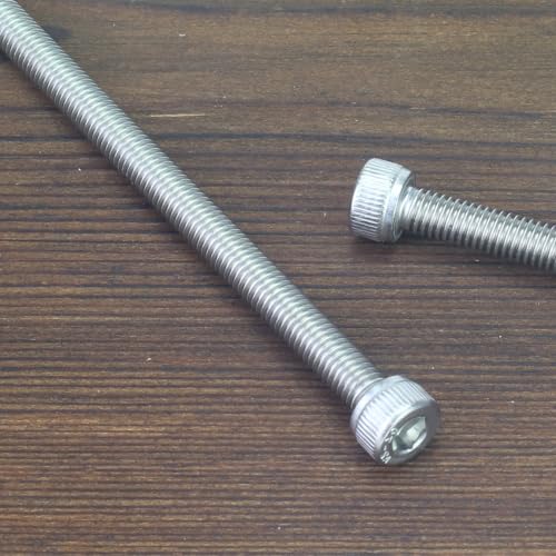HELIFOUNER 20 Pieces M5 x 80mm, Thread Pitch 0.8mm, 304 Stainless Steel (18-8) Hex Socket Head Cap Screws, Fully Threaded - size: M5 x 80mm