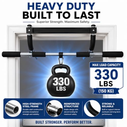 Upgrade Pull Up Bar for Doorway - Max Capacity 330 lbs