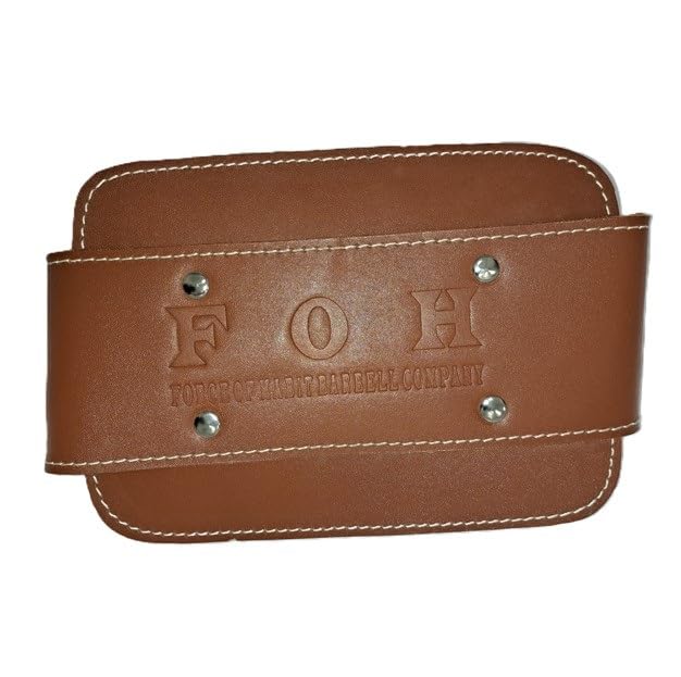 Leather Dip Belt | 30" Steel Chain, Padded Lumbar Support, For Powerlifting, For Weightlifting - color: Brown