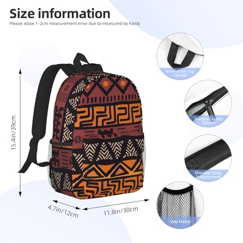 African Tribes Laptop Backpack African Art Backpack Bag With Adjustable Shoulder Straps - color: African Tribe _I1000