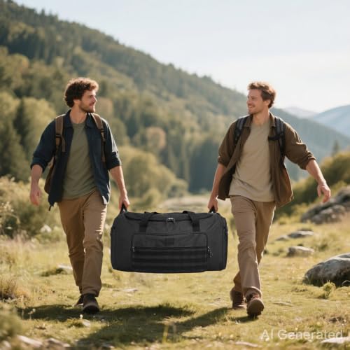 120L Extra Large Gym Duffle Bag for Men Women with Shoes Compartment Heavy Duty Tactical Sports Duffel Bag Big Football Baseball Basketball Soccer Hockey Team Equipment Bag, Black - color: Black