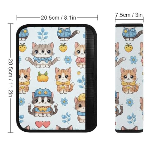 2 Pack Kitten Cats Seat Belt Cover Universal Fit Shoulder Harness Cover for Girls and Boys, Car Seats Pushchair Strollers High Chair Pushchair - color: Pattern 911
