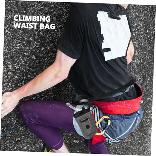 Yardwe Rock Climbing Gear Oxford Chalk Pouch Slip Gymnastics Chalk Bag Portable Training Pouch Zippered Pocket