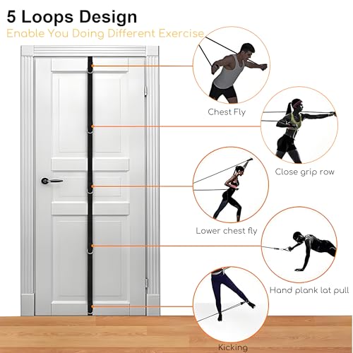 Resistance Bands Set with Door Anchor, 5 Tube Bands for Full Body Workout